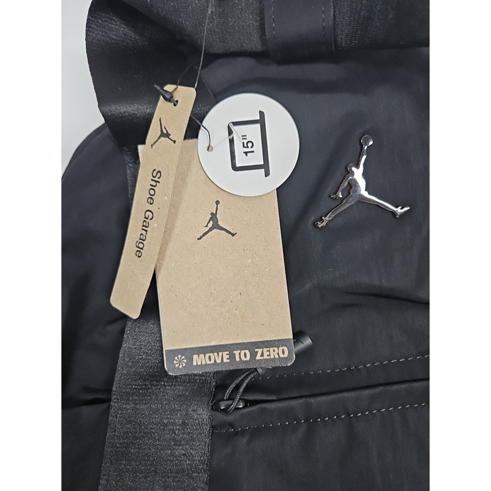 Nike Jordan Black Laptop Backpack Shoe Compartment Travel School Gym Bag NWT - Picture 6 of 11